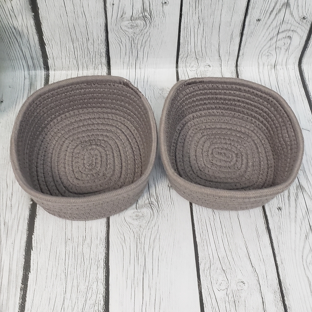 2 Cotton Rope Storage Baskets - Grey - Picture 2 of 11